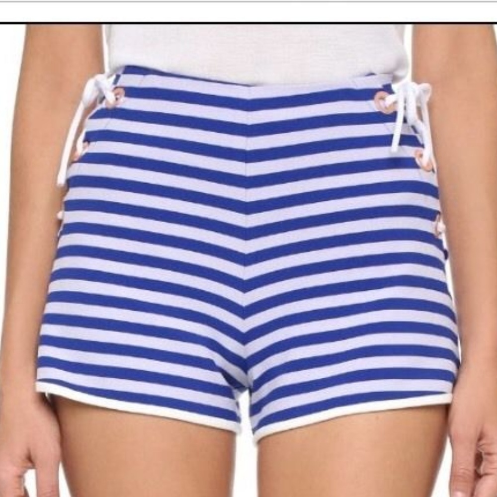 Clover Canyon Lace Up Striped Shorts